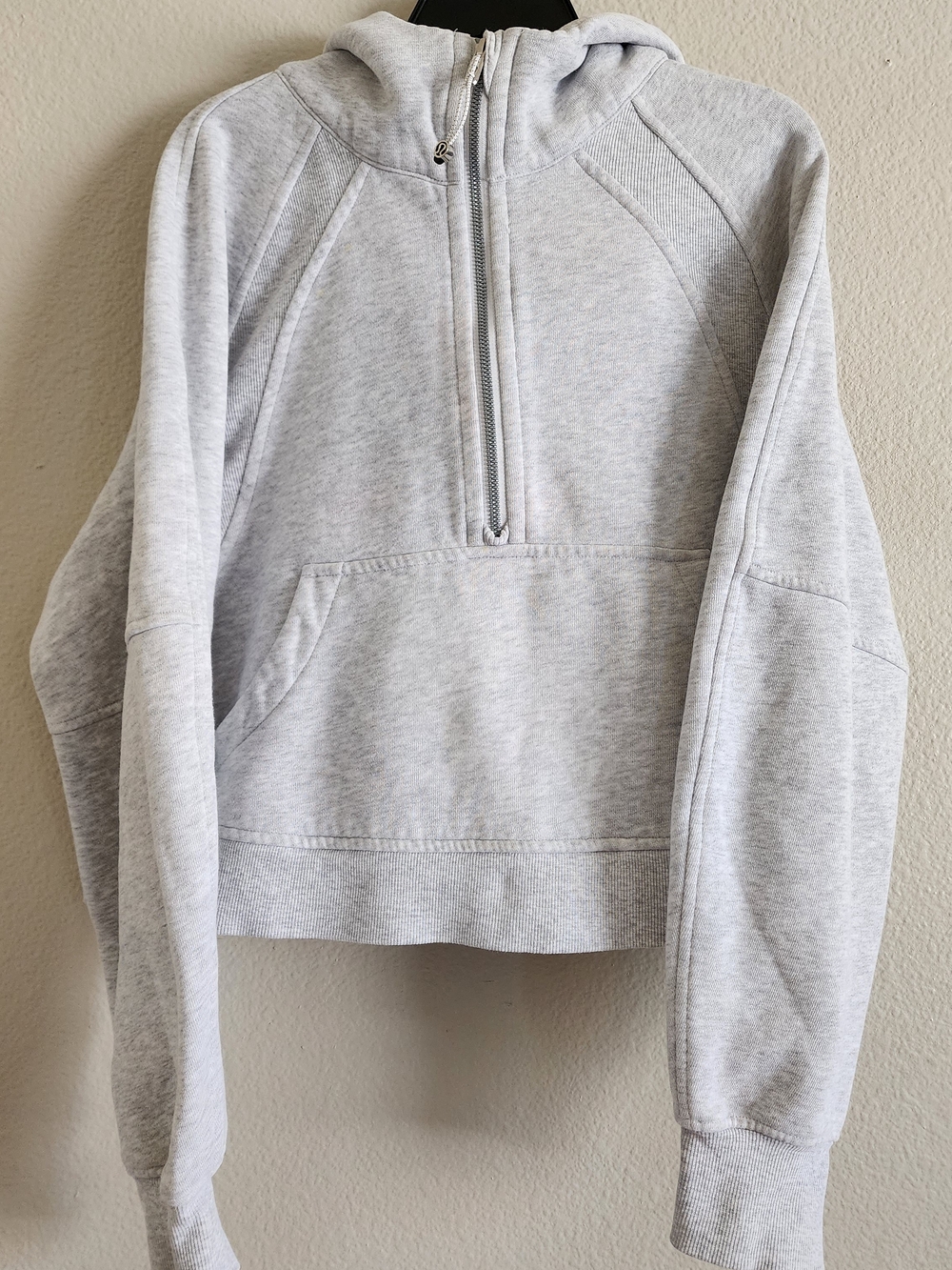 Lululemon Scuba Oversized Half-Zip Hoodie M/L Heathered Core Ultra Light Grey